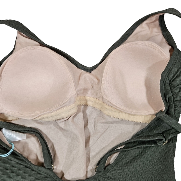 Kona Sol Medium Coverage One Piece Swim Suit, Green, Large - Picture 10 of 15
